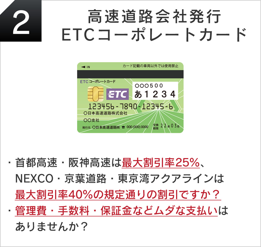 高速道路会社発行ETCコーポレートカード